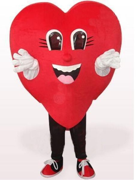 Mascote trajes vermelho mascot trajes smiley coração desenhos animado vestuário advertisement festa de aniversário de halloween