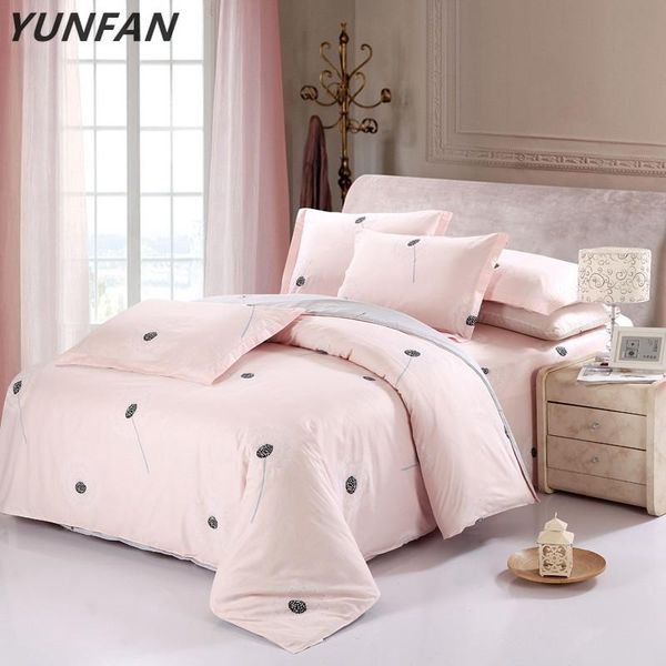 

bedding sets arrival 100% cotton sweet pink dandelion set romantic 4pcs  king size printed bedsheet pillowcase duvet cover