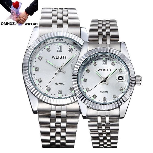 

fashion casual double calendar luminous pointer diamond atmosphere business original quartz movement couple watch wristwatches, Slivery;brown