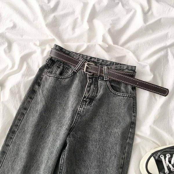 

2011new jeans womens high waist slim fashion trend loose straight wide leg pants harem pants trend 2021 net celebrity selling, Blue