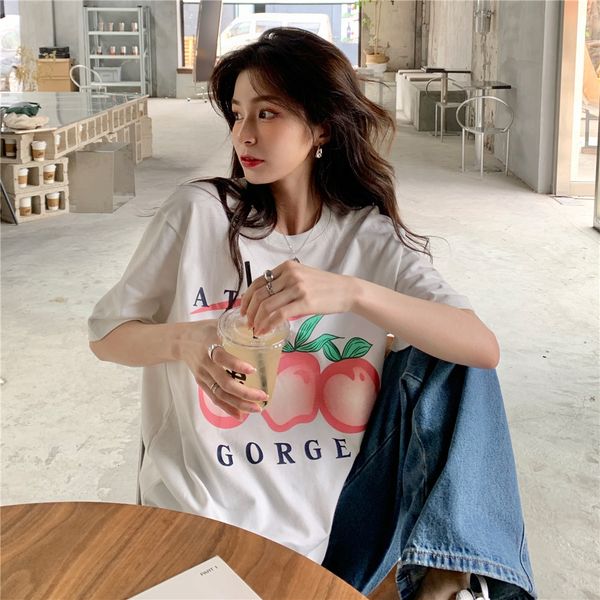 

polos ytx335 summer red net korean release large student wild version of short female t-shirt, White