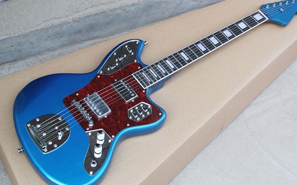 

electric guitar jaguar metal blue ebony fingerboard