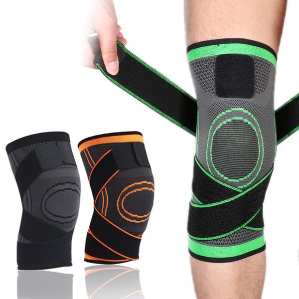 

elbow & knee pads sports leg compression support brace wrap protector fitness gear running basketball volleyball, Black;gray