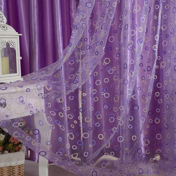 

fashion mordern circle pattern room voile window curtain sheer panel drapes scarfs for bedroom living 1m*2m &