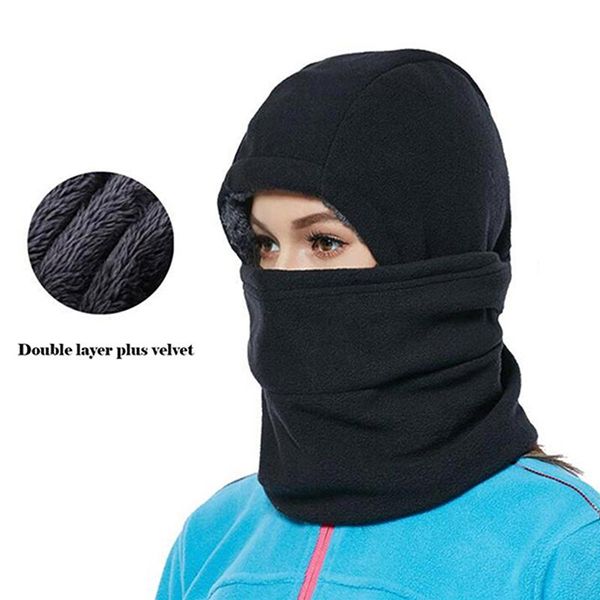

cycling caps & masks west biking 2021 winter hat motorcycle balaclava ski bike bicycle full face mask cap fleece scarf hood cover, Black