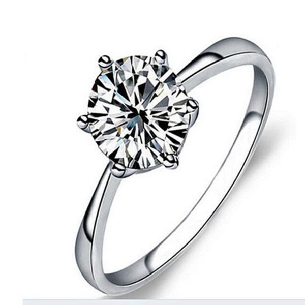 

wedding rings milangirl women's shiny ring zircon engagement promise party fashion jewellery, Slivery;golden