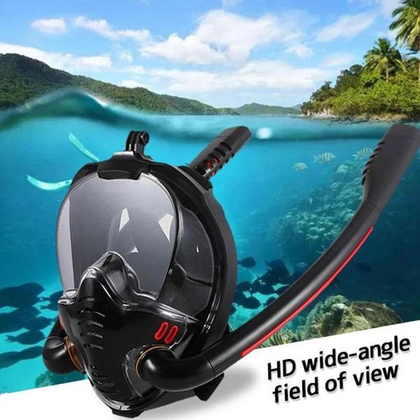 

diving masks double snorkel mask scuba equipment full face anti fog set swimming snorkeling goggles for camera man women
