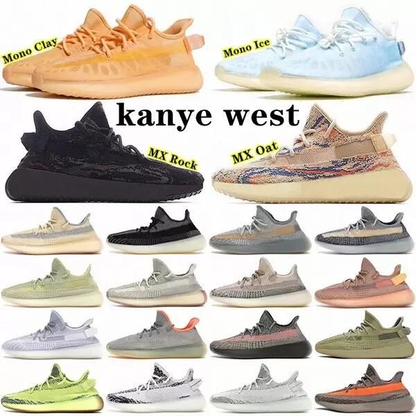 

2021 kanye men women shoes mx oat mono ice bred rock black static reflective cream white yecheil cinder zebra v2 sports sneakers