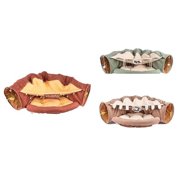 

cat toys collapsible removeable tunnel tube pet bed play for indoor