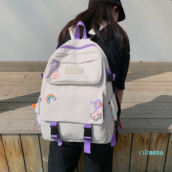 

schoolbag harajuku korean backp student female high college of school simple pure junior students backpack urban color vers