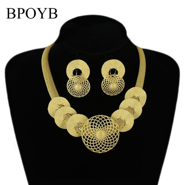 

earrings & necklace bpoyb 2021 slaying dubai gold color big pendant choker set jewelry accessories women party high fashion, Silver