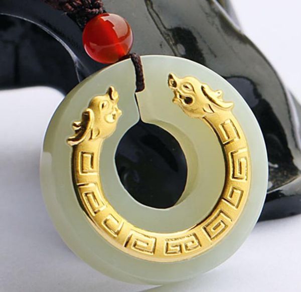 

lockets 3d gold inlay and tian yulong pendanth13#, Silver