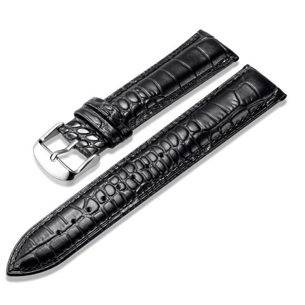 

watch bands leather strap crocodile paperclip button general fittings, Black;brown
