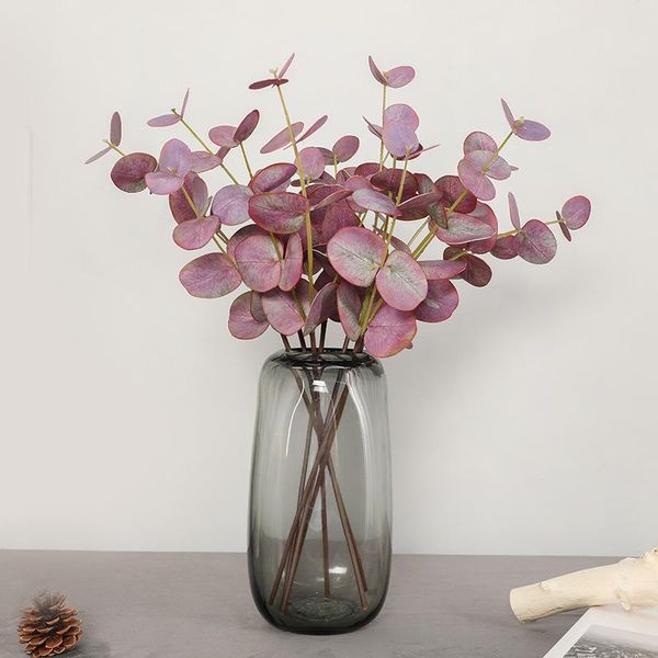 

decorative flowers & wreaths nordic round eucalyptus tree branch artificial flower arrangment faux foliage for wedding decoration green leav