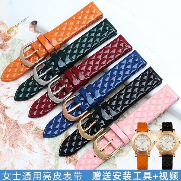 

watch bands genuine leather watchband for band rhombus strap 16mm cowhide style women's 14mm, Black;brown