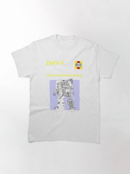 

men's t-shirts gundam - zaku ii owner's manual classic t-shirt, White;black
