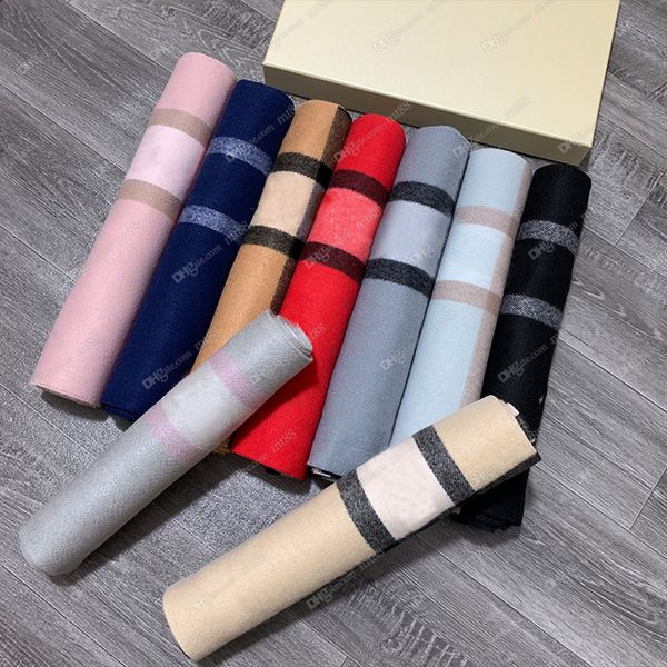 

designers cashmere high-end soft thick scarf classic plaid printed men's and women's scarves fashion, Blue;gray