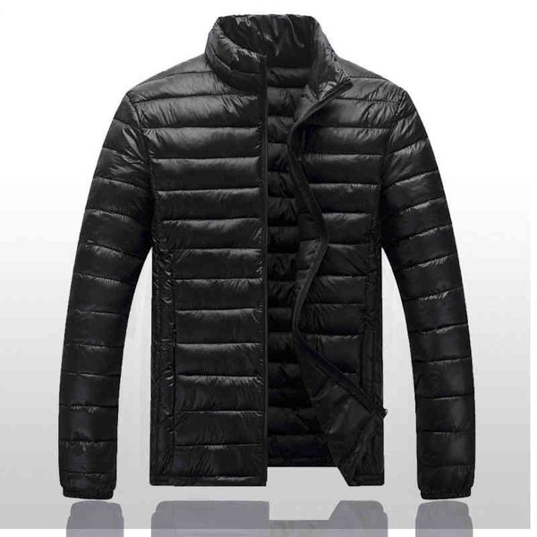 

men's st collar light down 2021 new autumn winter middle-aged leisure short cotton et is warm and breathable, Black