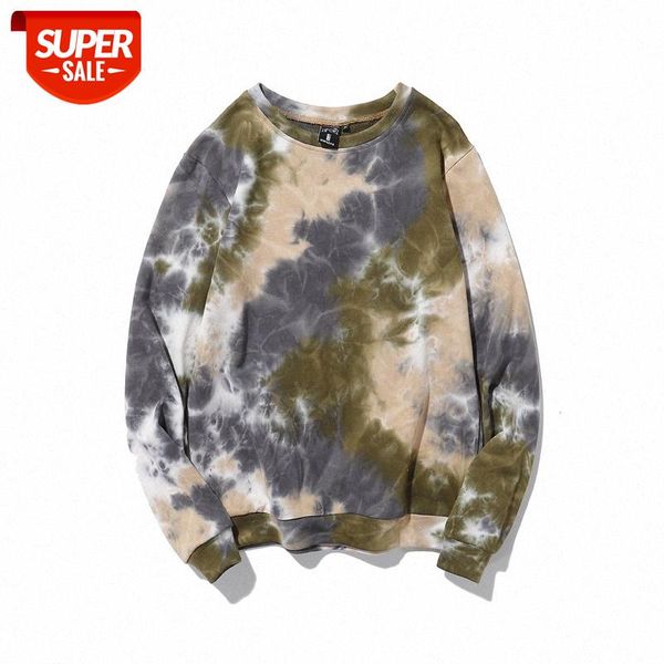 

hoodies fall winter women's pullover sweater european and american chic trend tie-dye terry long-sleeved shirt men #0h6h, Black