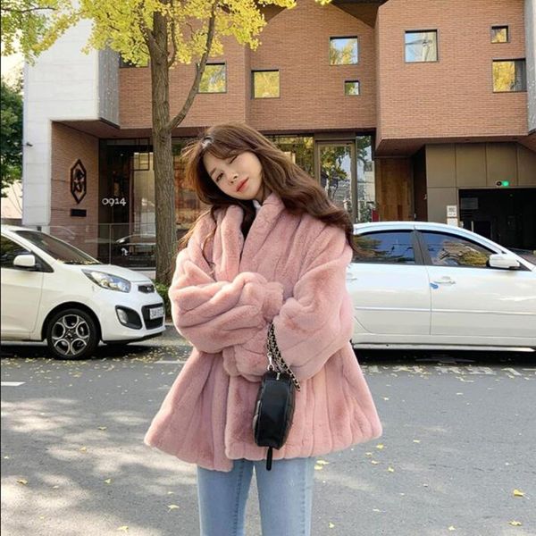 

women's fur & faux coat winter fashion warm elegant thick ladies, Black