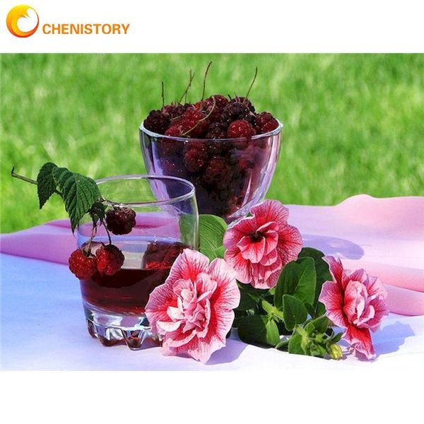 

paintings chenistory painting by number landscape picture numbers paint for adults cup with flower diy canvas hand painted home decorat