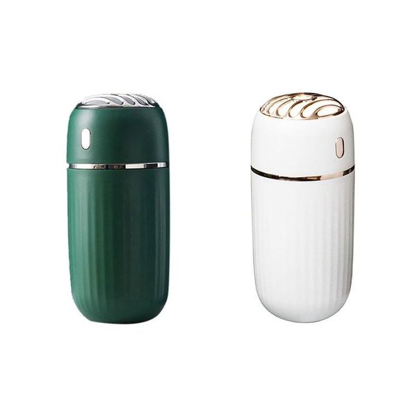 

humidifiers 2x 300ml wireless humidifier deskcar air purifier built-in battery 800mah, green & white