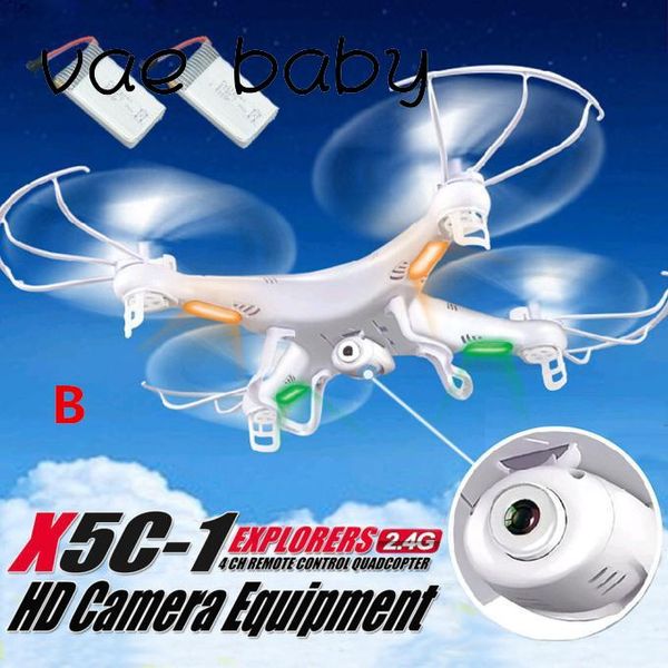 

x5c-1 2.4ghz 4ch rc drone 6axis quadcopter rtf with hd camera 2pc battery 4k profesional drones