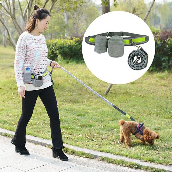 

dog collars & leashes arrival pet carrier waist pack combination pockets walking rope make your hands supplies