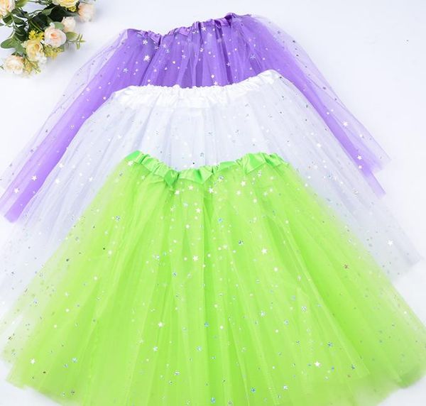 Neonato TUTU Gonne Moda Filato a rete Stelle di paillettes neonate Gonna da principessa Costume di Halloween Gonna in pizzo per bambini a 11 colori