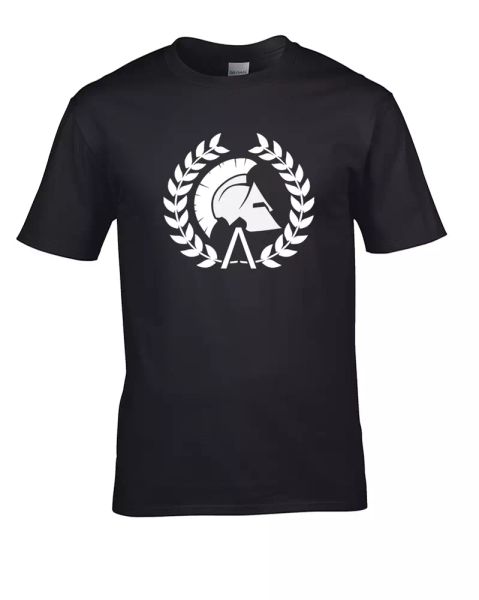 

spartan helmet- king leonidas- men's t-shirt, White;black