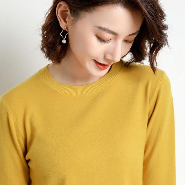 

women's sweaters winter clothes spring autumn bottoming knitted pullover o neck slim sweater long-sleeve solid color casual, White;black