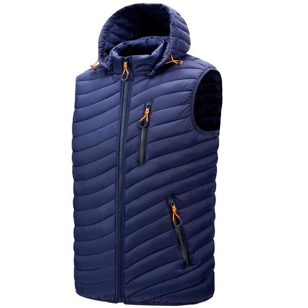 

men' tank mens winter vest jacket men autumn warm sleeveless hoodie jackets male casual waistcoat coat homme blue ae684, White;black