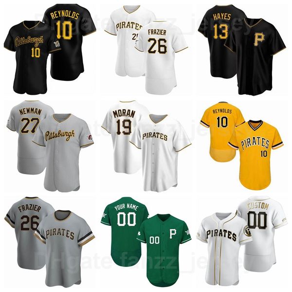 

baseball 13 kebryan hayes jersey 26 adam frazier 27 kevin newman 19 colin moran 10 bryan reynolds 3 cole tucker 14 jared oliva cooperstown c, Blue;black