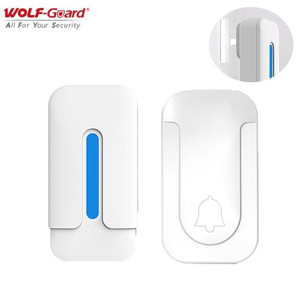 

wolf-guard smart wireless doorbell 433mhz self-powered cordless plug-in door bell 35 music 4 volume adjustable home supplies doorbells