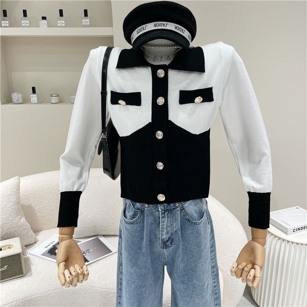 

sweater nicho female design spring summer fashion short knitted cardigan coat, White;black