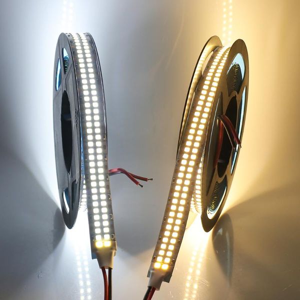 

super bright 5m 2835 led strip light 24v 12v dc 480leds/m 2400led double row flexible tape ribbon stripe home decoration strips