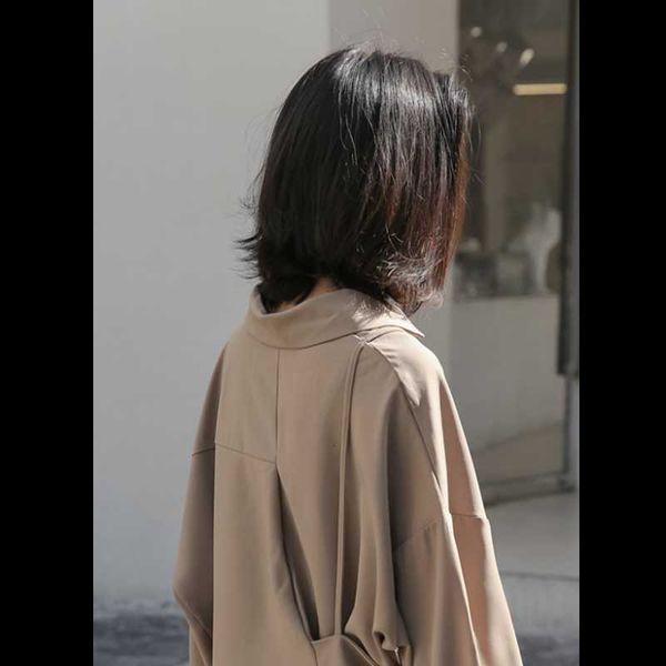 

women's blouses & shirts plus size irregular split blouse women fashion turn-down collar long sleeve loose fit shirt 2021 autumn at0011, White