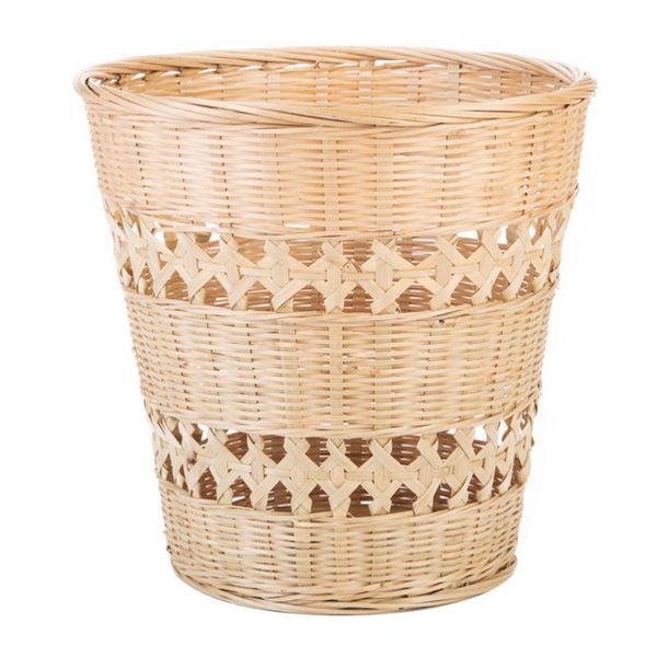 

waste bins 1pc retro woven storage decor manual wastebasket bamboo sundries basket