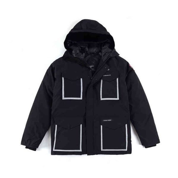 

new winter mens canadian cg xovo chilliwacks parka goose down ets outwear coat windproof 4071mov pockets, Black;white