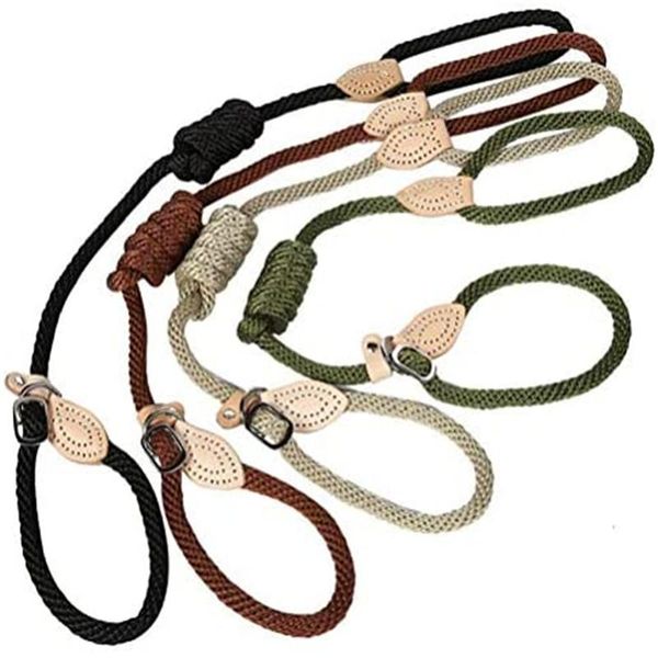 

dog collars & leashes leash slip collar pet walking leads nylon mountain climbing rope puppy traction for small medium large dogs