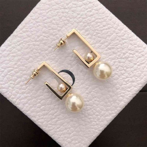 

special offer 2021 luxury designer jewelry 2021 new pearl earrings simple female brass, Silver