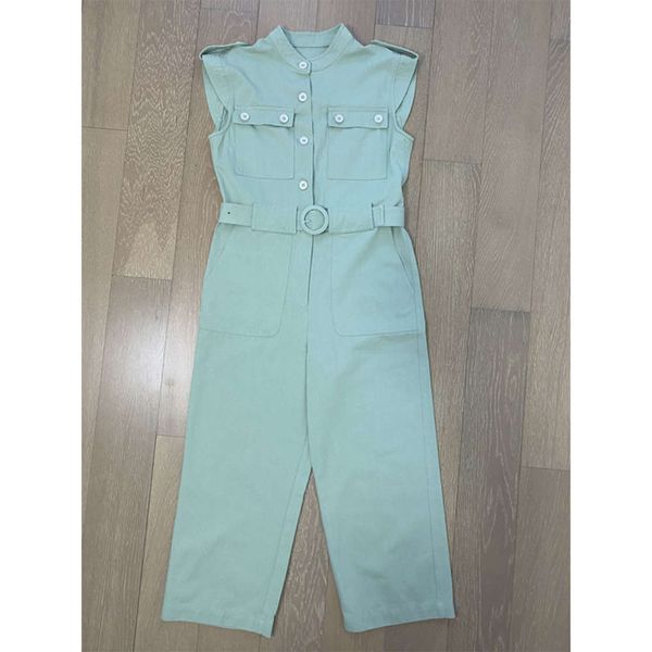 

simple pure color fresh belt jumpsuit sfpco00095, Black;white