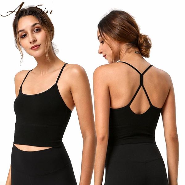 

gym clothing sports bra for women running jogging cycling yoga shirt vest exercise ladie activewear wear amesin, White;black
