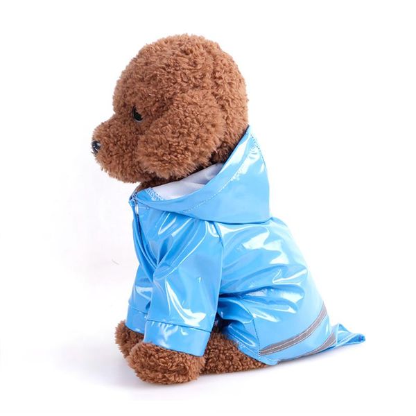 

dog apparel waterproof raincoat reflective strip pet clothes glisten for small medium puppy hooded
