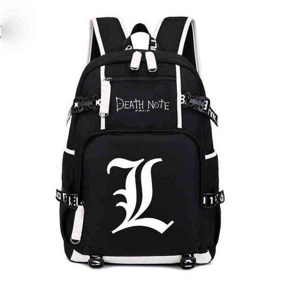 Anime Death Note Zaino USB Borse da scuola Bookbag Uomo Donna Zaino da viaggio per laptop Zaino per bambini Regalo 220210