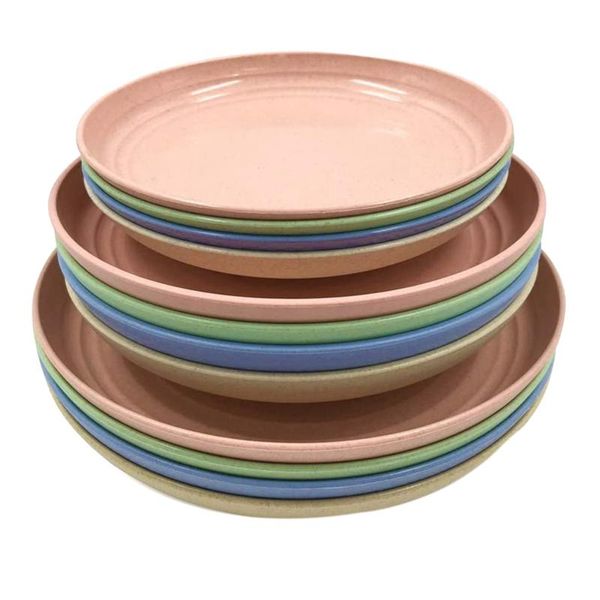 

Dishes & Plates AAAK -12 Pack Wheat Straw Set,Dinner Dishes, Dinner Plate, For Salad,Pasta, Steak,Fruit(6.8inch,7.8inch, 8.8inch)