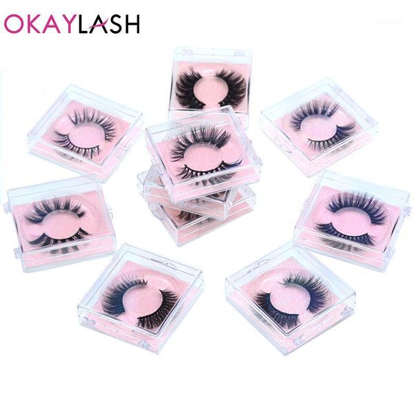 

3d 5d faux mink lashes wispie nature selling fake eyelash with pink satin bag packing box1
