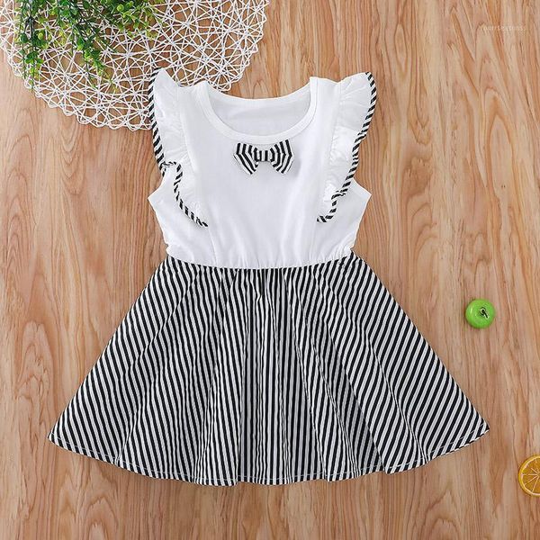 

girl's dresses casual kids dress girl striped bow o collar sleeve one piece a-line summer fall white streetwear1, Red;yellow