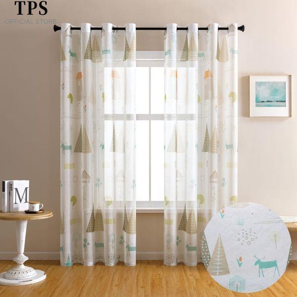 

printed tulle sheer curtains for living room bedroom voile curtain window kitchen children kids modern treatment & drapes