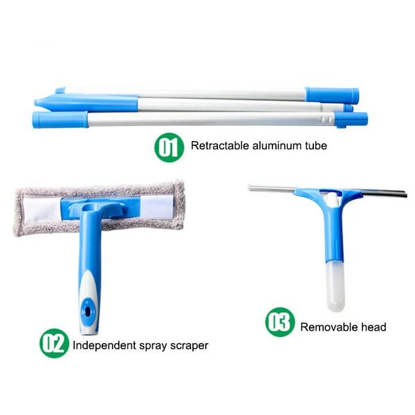 

squeegees window glass cleaner washer upgraded high-rise brush with spray head gq